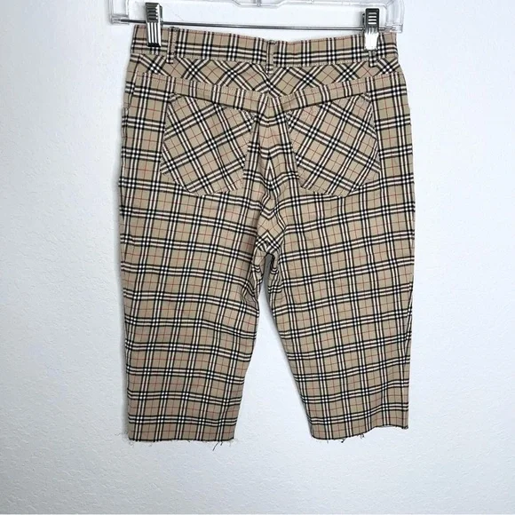 Burberry Shorts women 2 36 cropped Bermuda Capri plaid Vintage B19